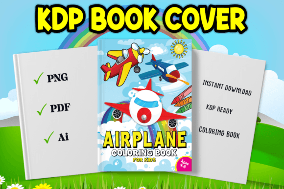 Download Airplane Coloring Book Cover for Kids - Book cover Collection