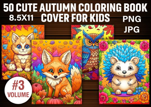 Download Cute Autumn Coloring Book Cover for Kids - Book cover Collection