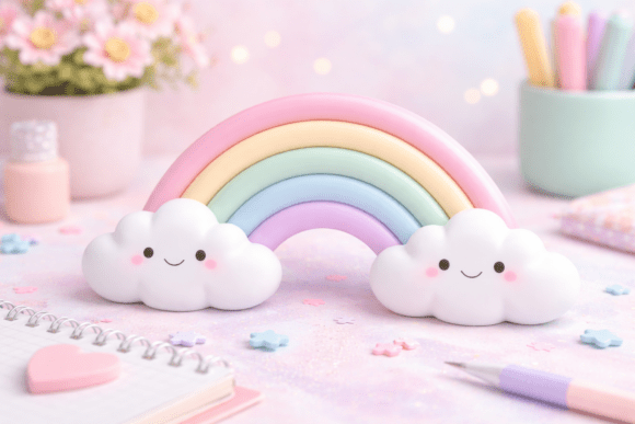 Download Kawaii Rainbow STL &ndash; Rainbow Decoration&nbsp;for 3D Printing - Decoration Collection