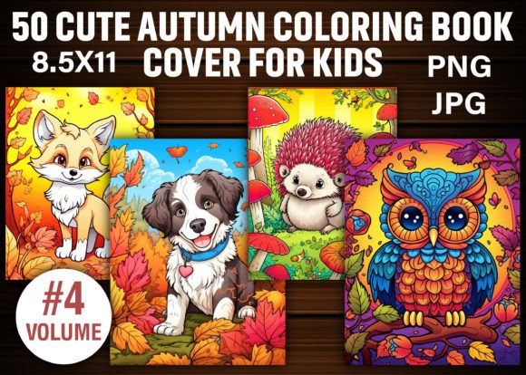 Download Cute Autumn Coloring Book Cover for Kids - Book cover Collection
