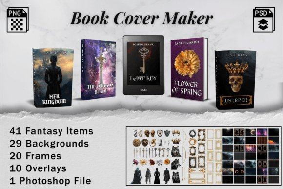 Download Fantasy Book Cover Creation Kit - Book cover Collection