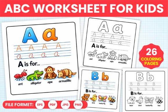 Download ABC Worksheet Coloring Pages for Kids - Premium Resources