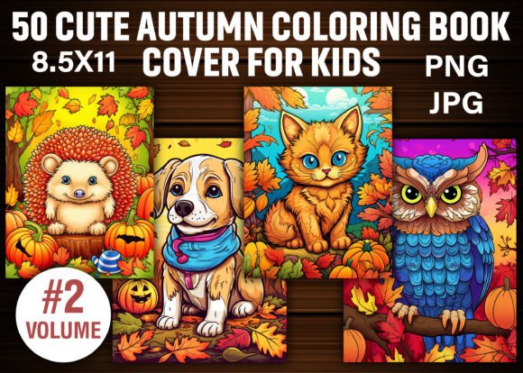 Download Cute Autumn Coloring Book Cover for Kids - Book cover Collection