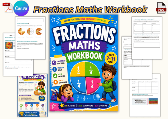 Download Fractions Maths Workbook for Kids - Premium Resources