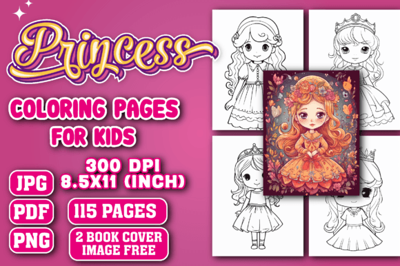 Download Princess Coloring Pages Kids Book Cover - Book cover Collection
